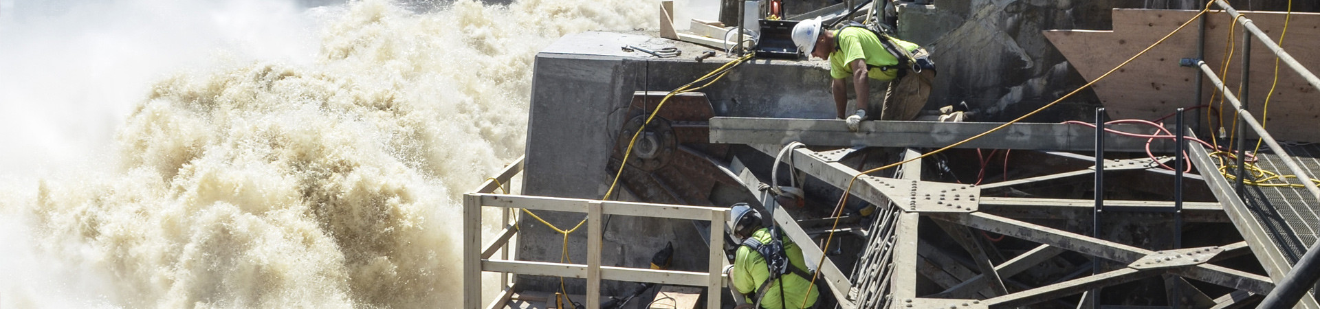 carpenters working on Blanchard hydro dam