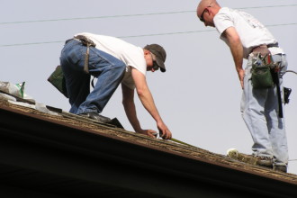 Roofers at Our Lady of Angels