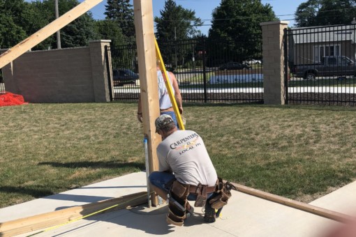 Splash Pad Shelter construction