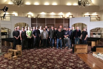 Group photo of 2019 Easter Seals Telethon Stage Erection Volunteers