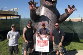 Picket Volunteers with Scabby